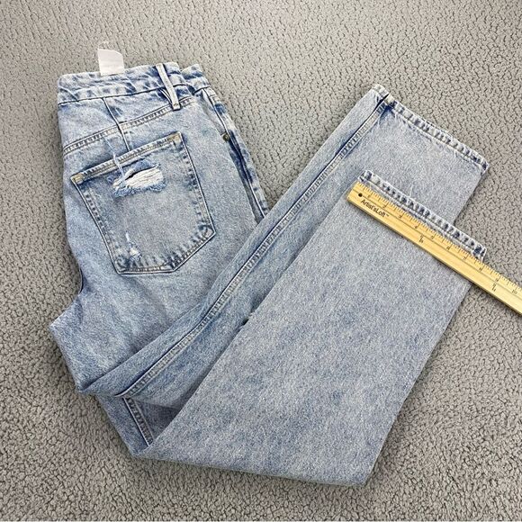 Good American Good Heritage Destroyed Straight Leg Relaxed Jeans  |  Size: 10/30 - Picture 8 of 14